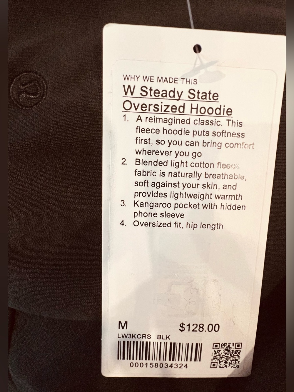 Lululemon Black Steady State Oversized Hoodie Women's Medium - Picture 5 of 8